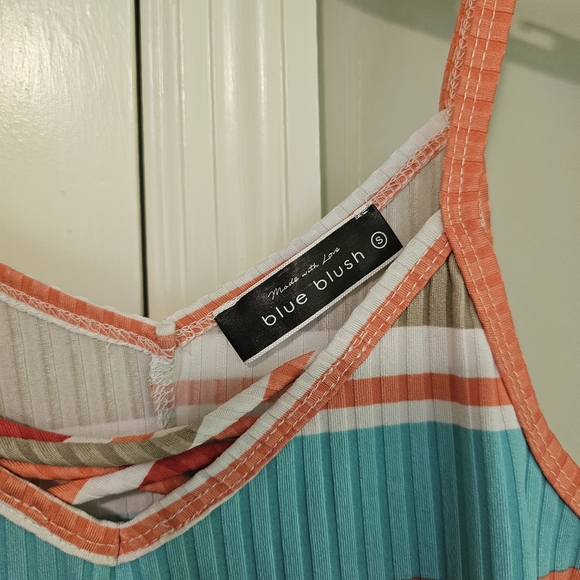 Blue Blush Multicolor Striped Ribbed Tank Top - Picture 3 of 3